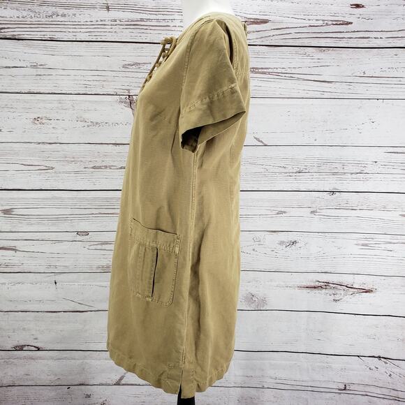 J.CREW Women's Linen Blend Lace Up Cargo Dress Size 6 - Picture 3 of 14